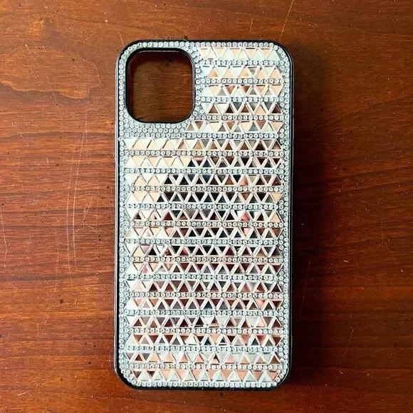 iPhone 12 Pro Max Diamond Crystal Case Silver White And Rose Pink Mobile Case​​​ - Picture 2 of 6